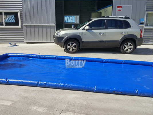 Ticari özelleştirilmiş su toplayıcı kaplama matı PVC taşınabilir şişme araba yıkama matası