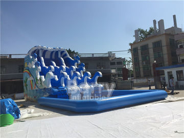 Açık Dalga Şişme Su Havuzu Kayma N Slayt / Su Spor Oyunları PVC Tente Malzemesi