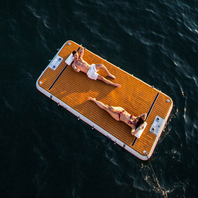 Damla Dikişli Şişme Ada Rıhtımı Yat Yüzen Su Duba Platformu Raft
